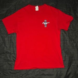 Racing Red Classic Ford Mustang Tee Shirt